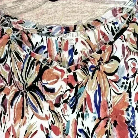 Spense Women's Large Top Flowy Boho Blouse Flared Bell Sleeves size L#149 - Picture 6 of 10